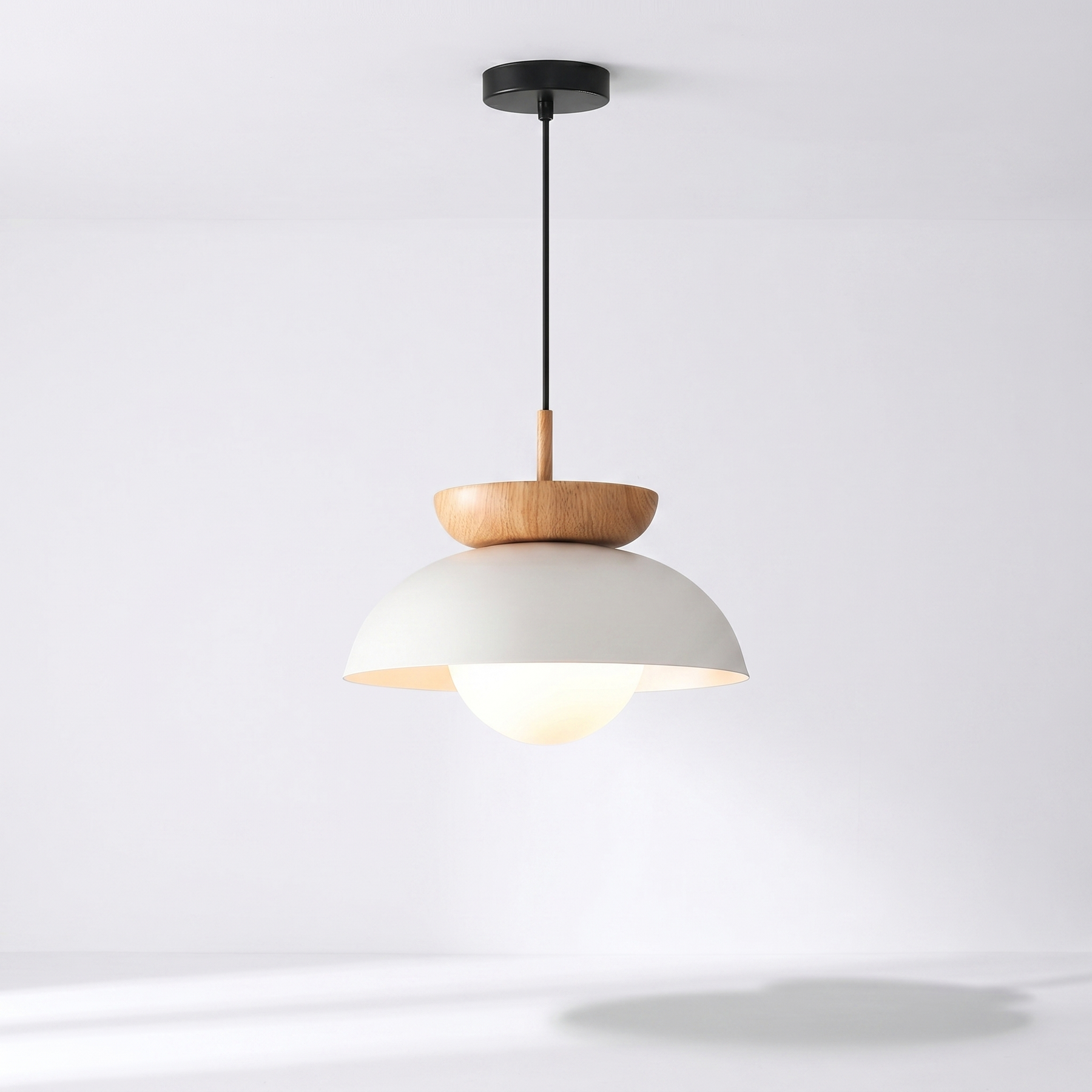 Scandinavian Pendant Ceiling Light – Modern Wooden LED Hanging Lamp for Dining Room, Kitchen & Bedroom