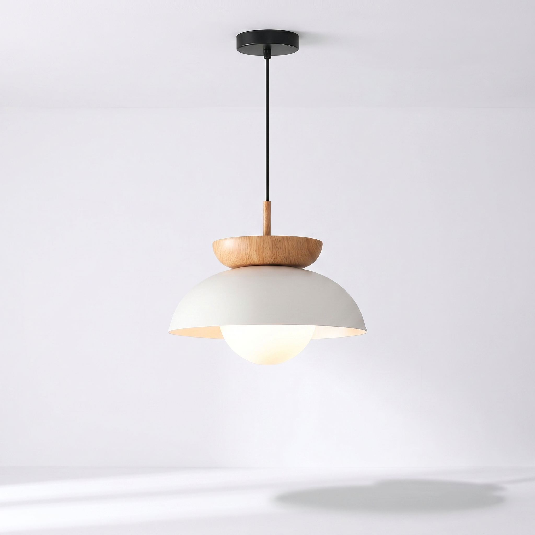 Scandinavian Pendant Ceiling Light – Modern Wooden LED Hanging Lamp for Dining Room, Kitchen & Bedroom