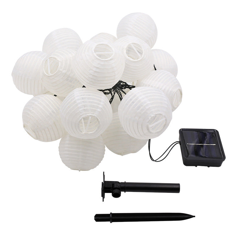 Solar String Lights with Multicolour Round Lantern Shades