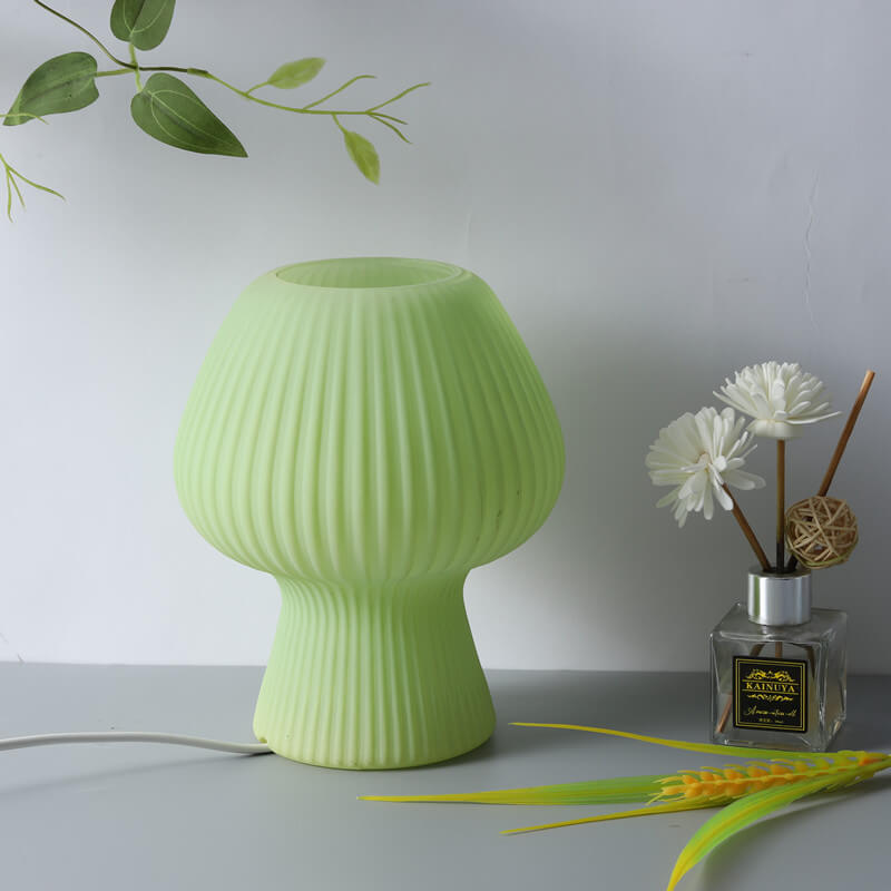 Minimalist Sturdy Mushroom Glass Table Bedside Lamp