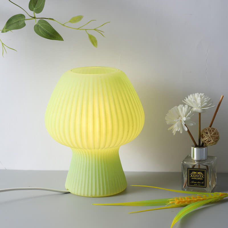 Minimalist Sturdy Mushroom Glass Table Bedside Lamp