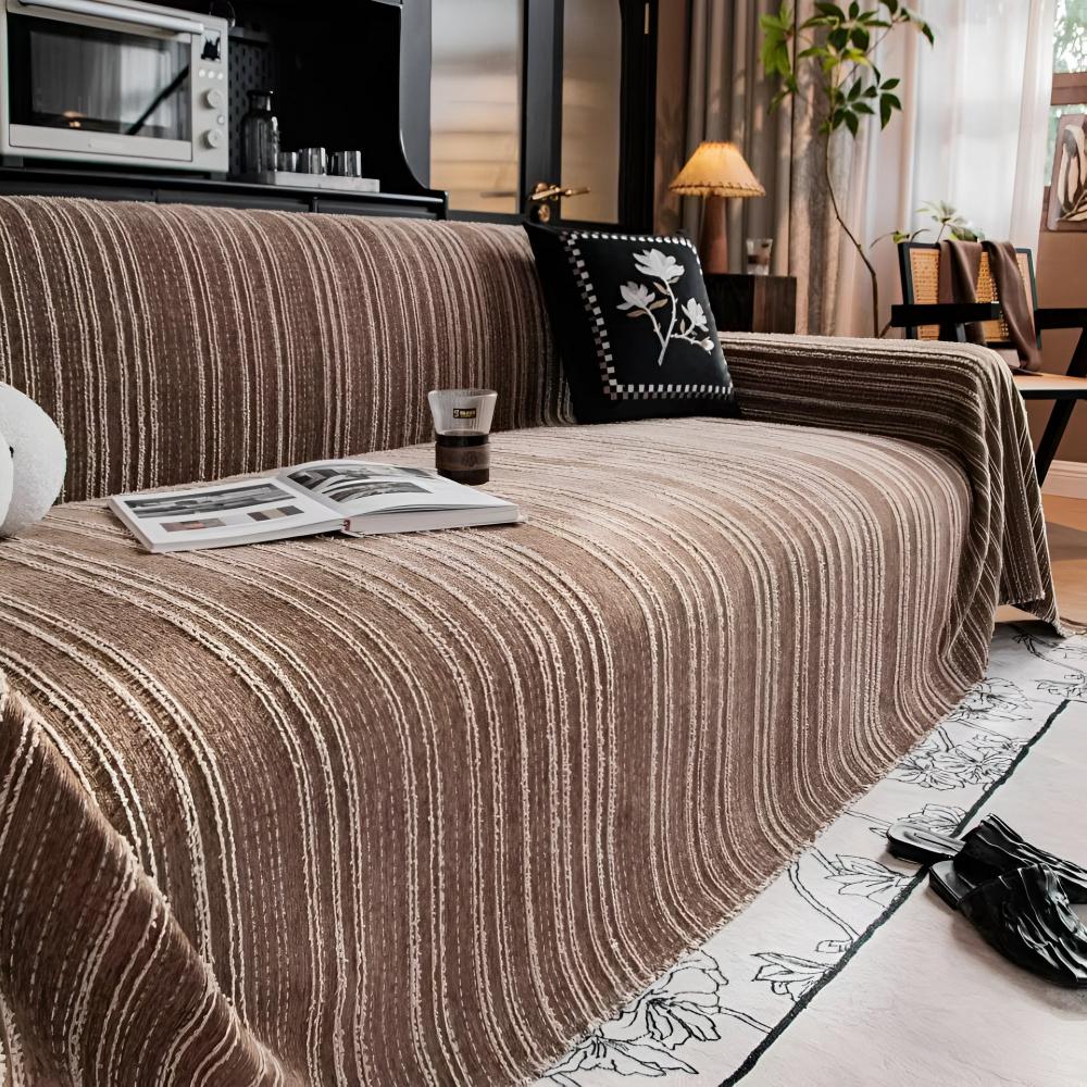 Regal Stripes Chenille Couch Cover