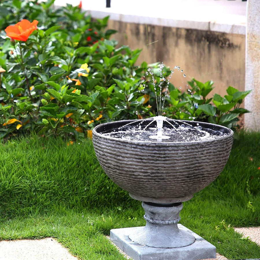 Solar Fountain Pump with LED Lights Outdoor Water Feature