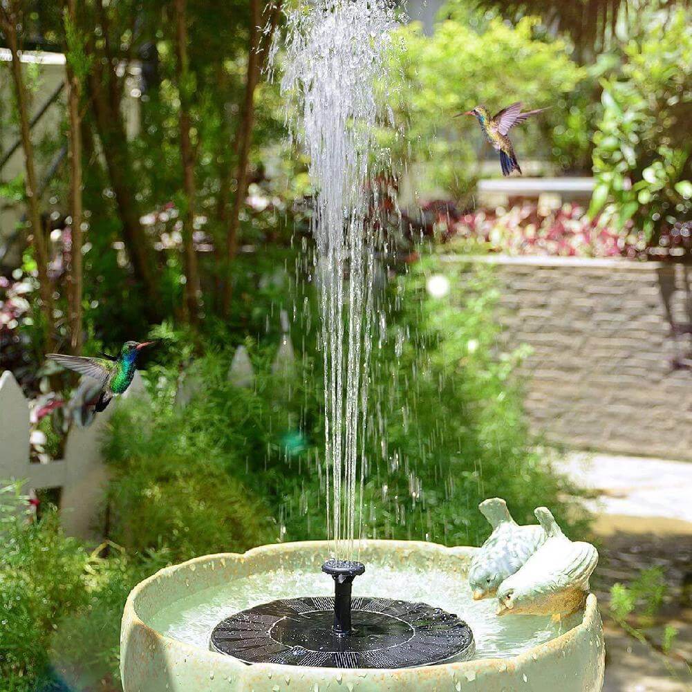 Solar Fountain Pump with LED Lights Outdoor Water Feature