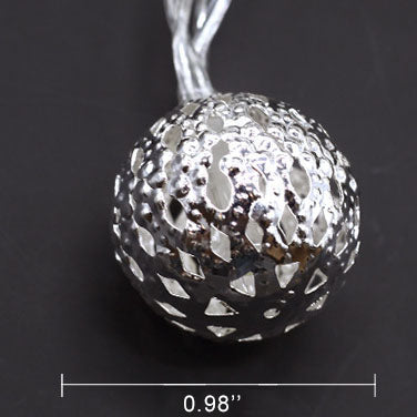 Solar Garden String Lights with Patterned Ball Lanterns