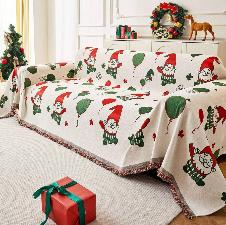 Jolly Gnome Christmas Couch Cover