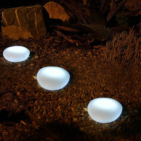 Frosted Glass-Look Solar Ground Light Compact Design