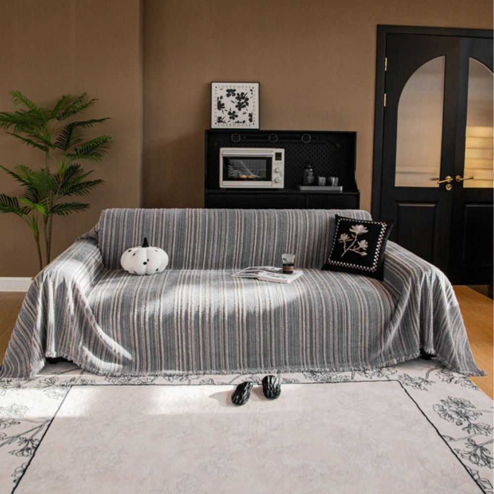 Regal Stripes Chenille Couch Cover