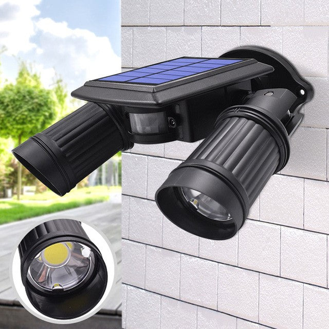 Solar LED Security Light with Motion Sensor Dual Head Outdoor