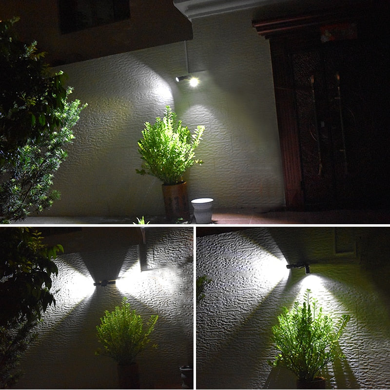 Solar LED Security Light with Motion Sensor Dual Head Outdoor