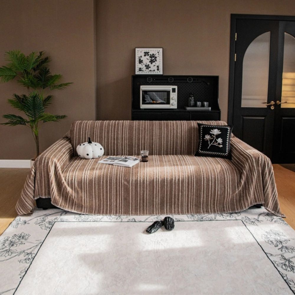 Regal Stripes Chenille Couch Cover