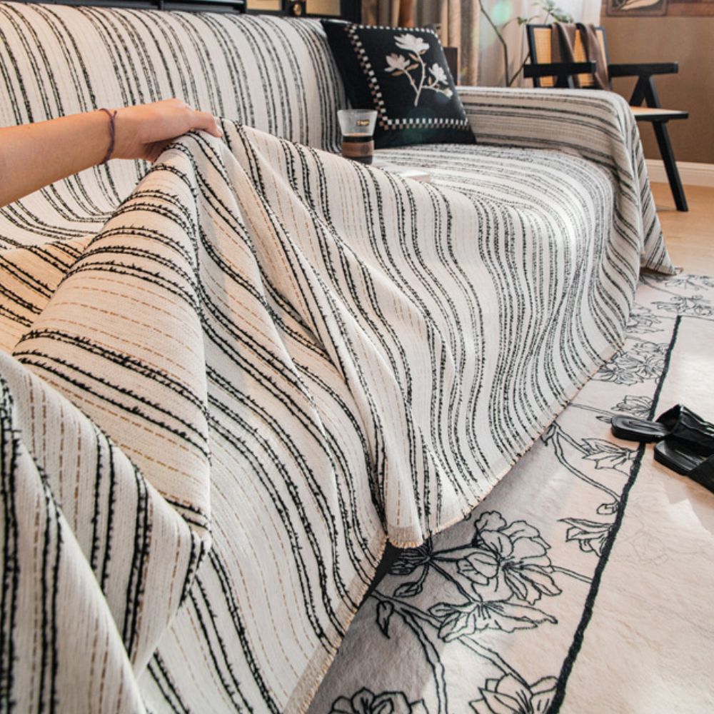 Regal Stripes Chenille Couch Cover