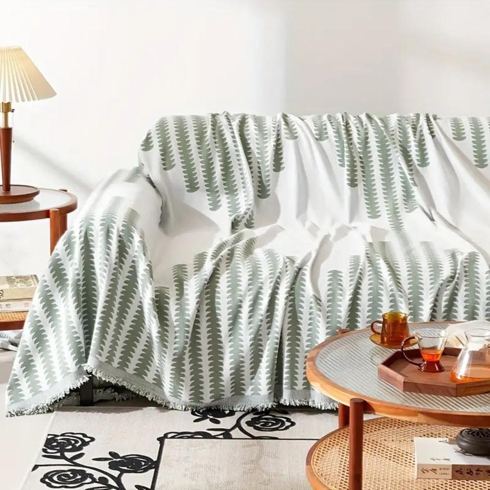 Modern Monochrome Fern Couch Cover
