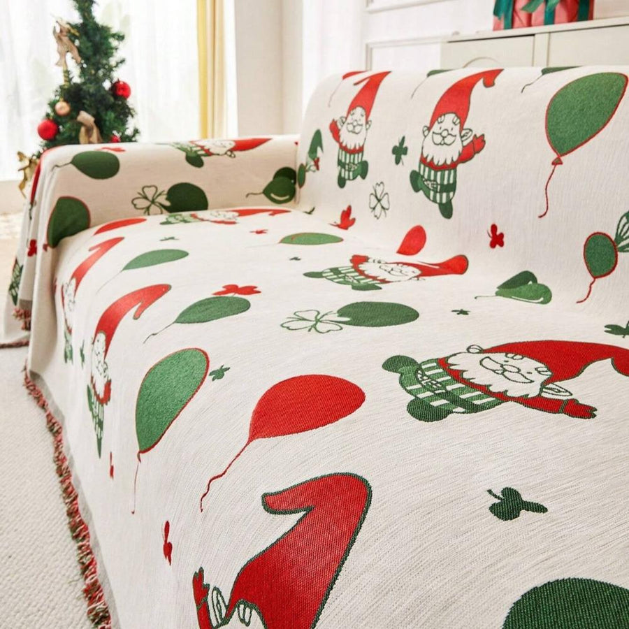 Jolly Gnome Christmas Couch Cover