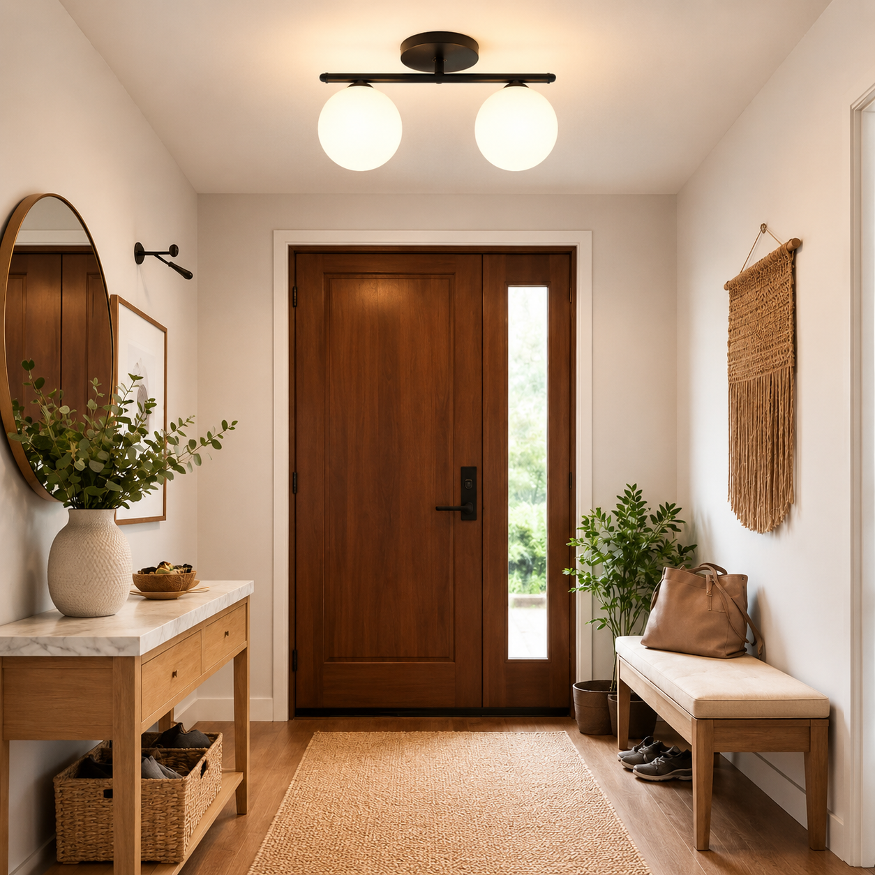 Opaline LED Ceiling Lamp with Globe Shades