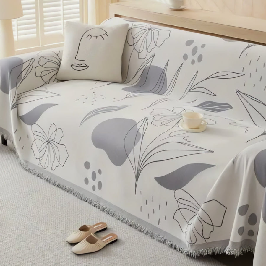 Floral Essence Chenille Couch Wrap
