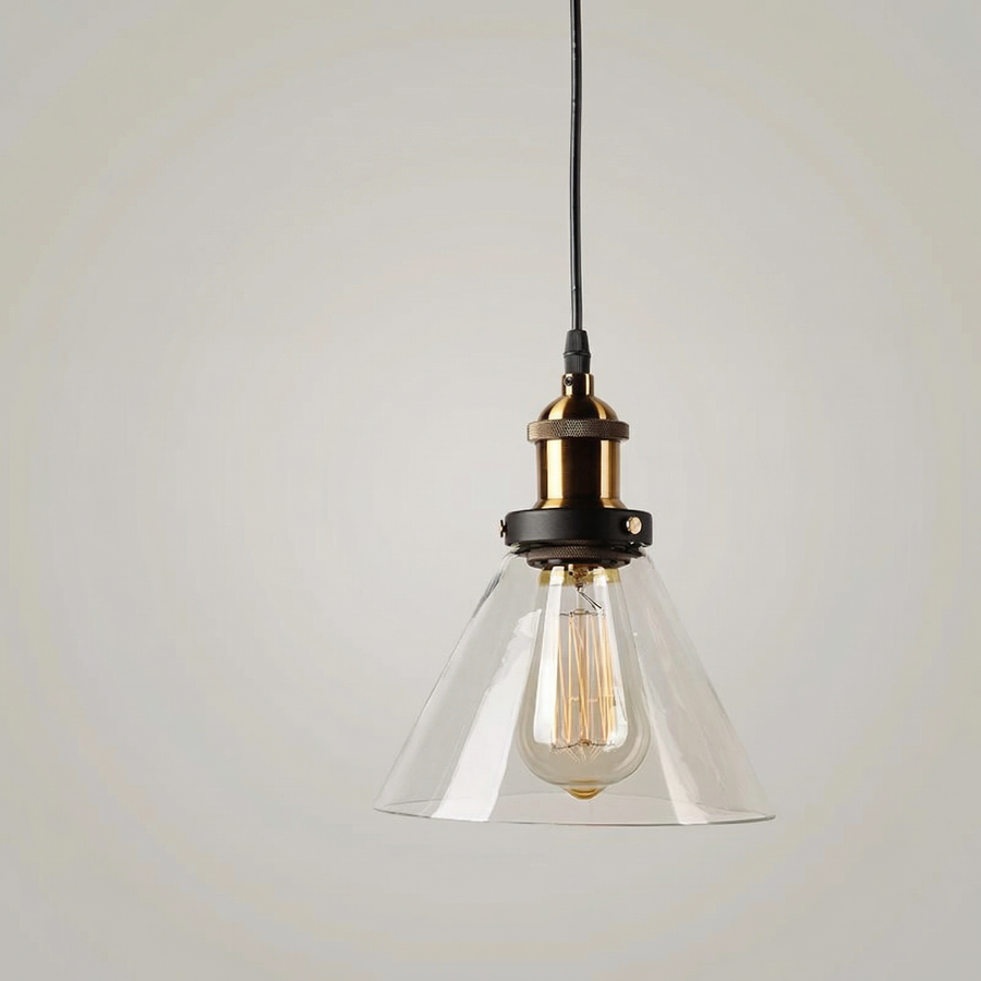 Industrial Glass Pendant Light