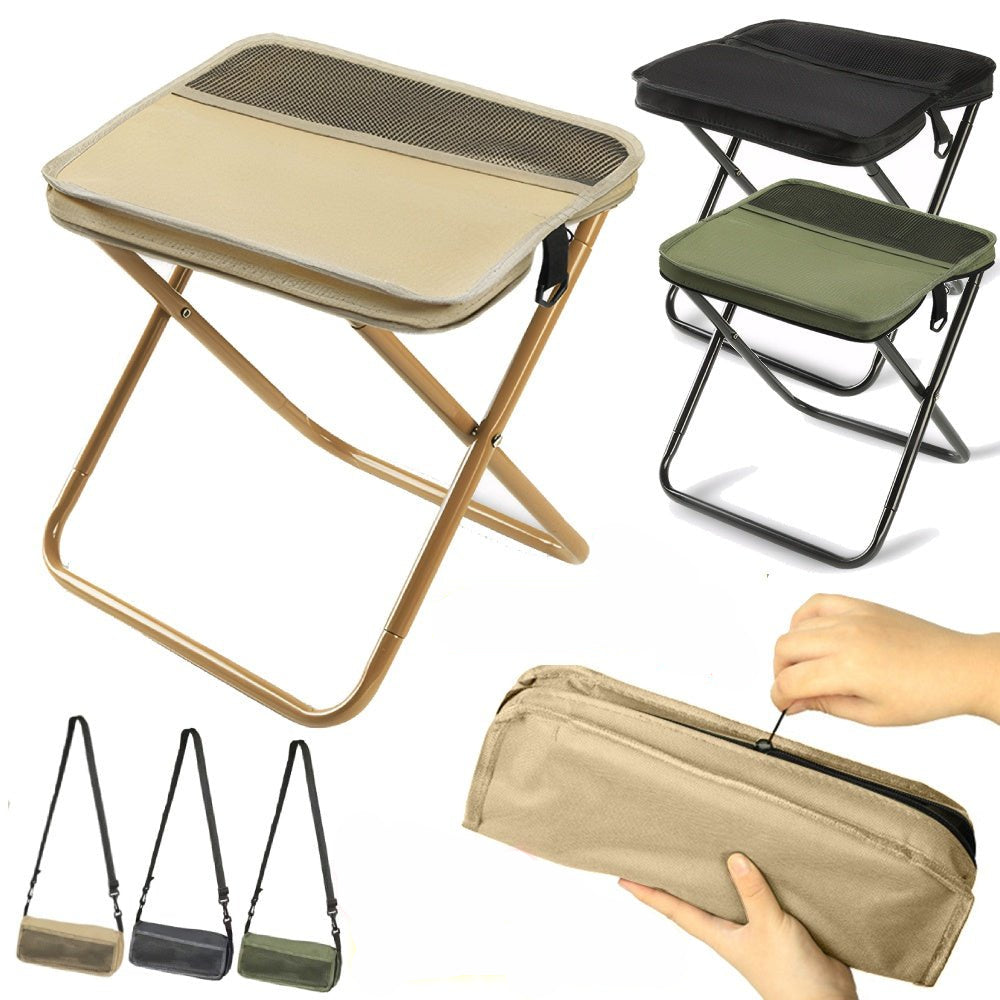 Foldable Camping Stool with Carry Bag Portable Seat Chair
