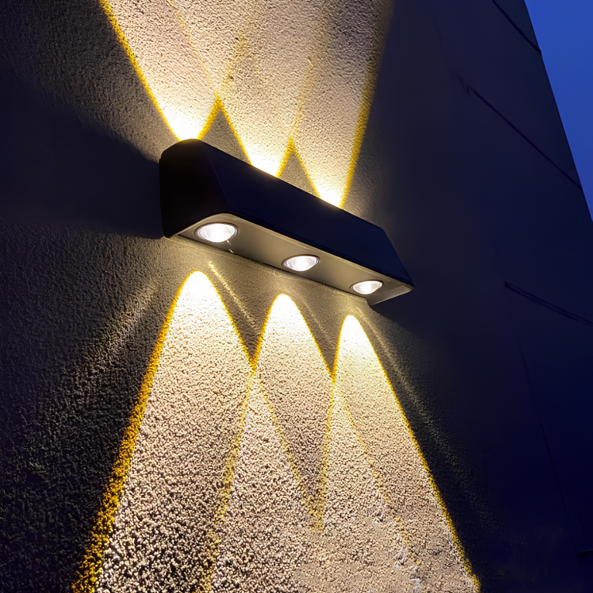 Solar Outdoor Wall Light With Six LED Beams