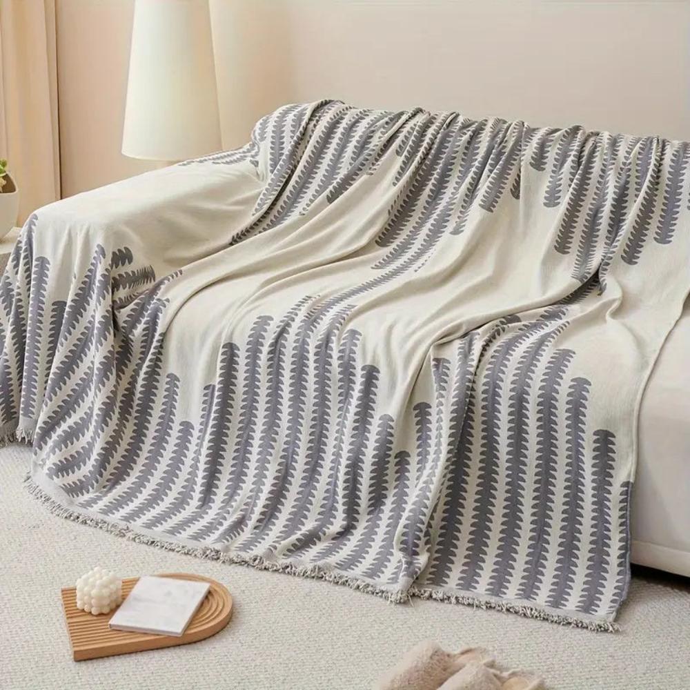Modern Monochrome Fern Couch Cover