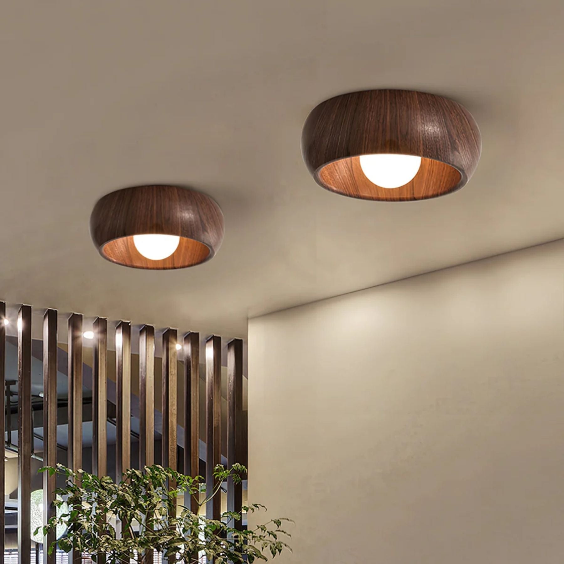 Modern Ceiling Light Wood Flush Mount Minimalist LED Fixture