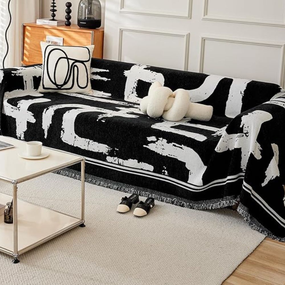 Brushstroke Art Couch Cover