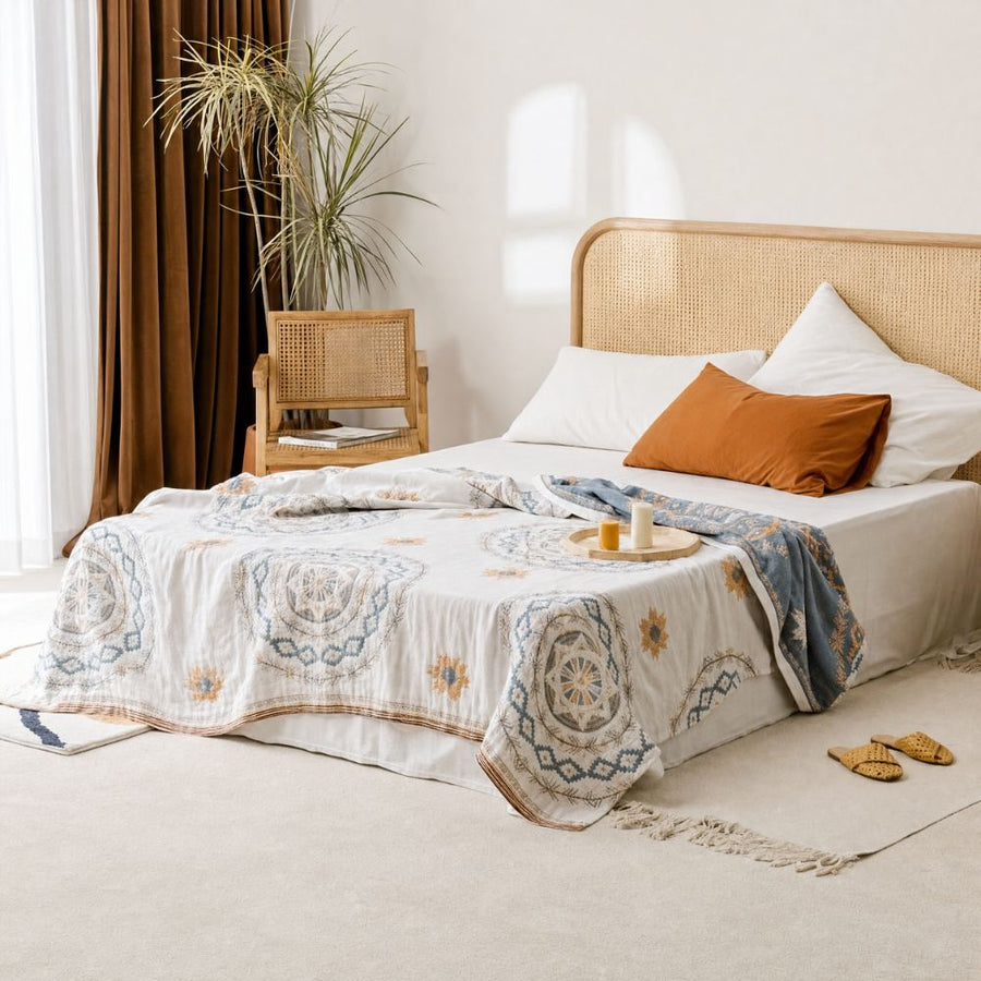 Serene Mandala | Cotton Throw Blanket