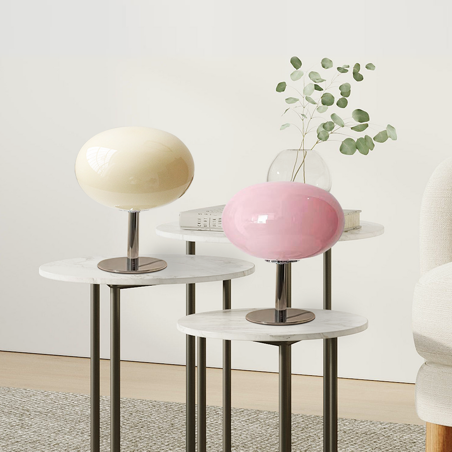 Bauhaus Glass Table Lamp with Dome Shade