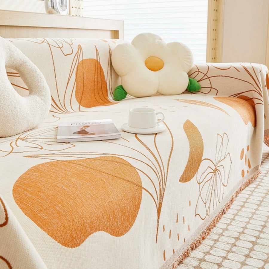 Floral Essence Chenille Couch Wrap