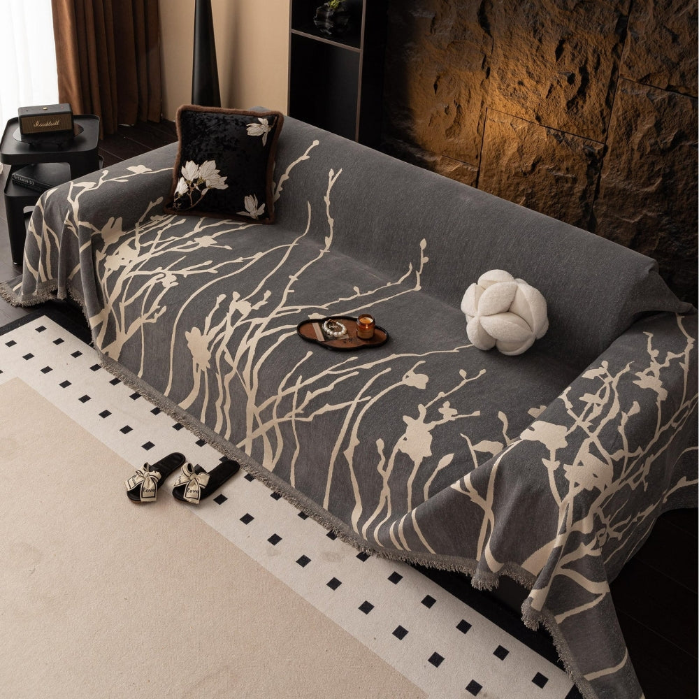 Twilight Branches Chenille Couch Cover