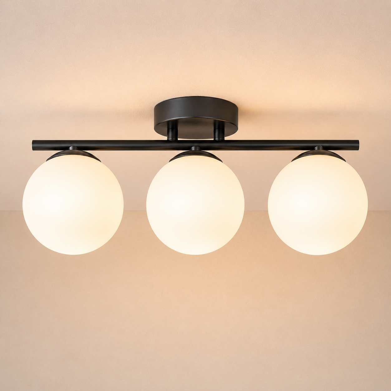 Opaline LED Ceiling Lamp with Globe Shades