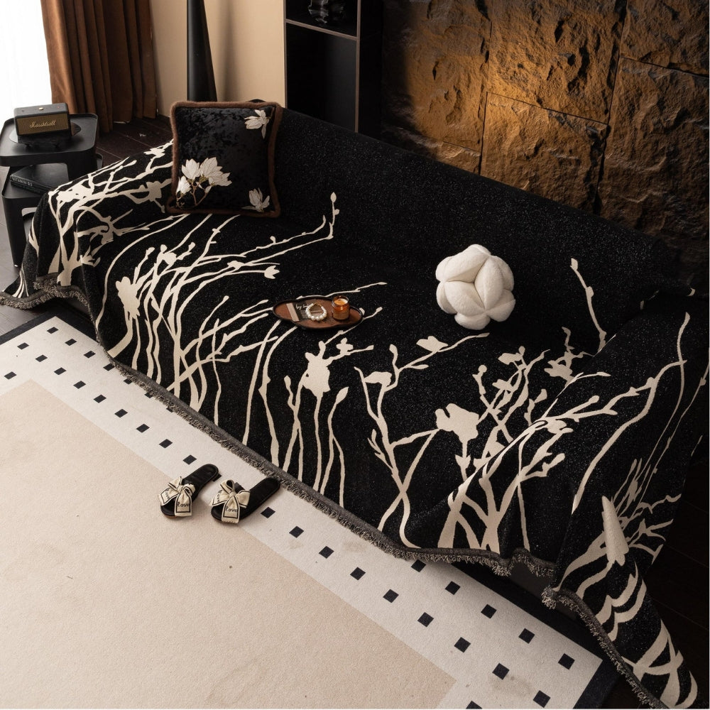 Twilight Branches Chenille Couch Cover