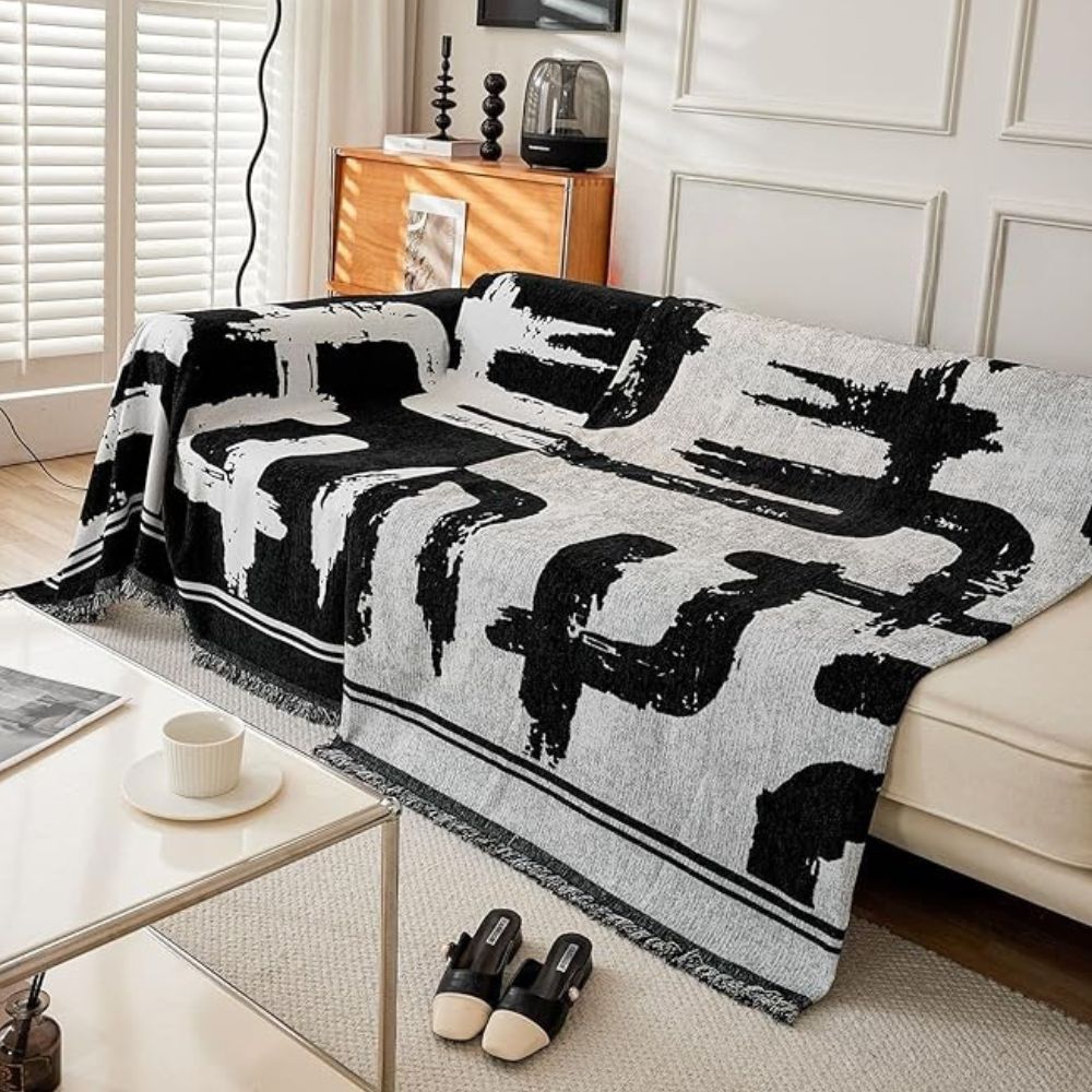 Brushstroke Art Couch Cover