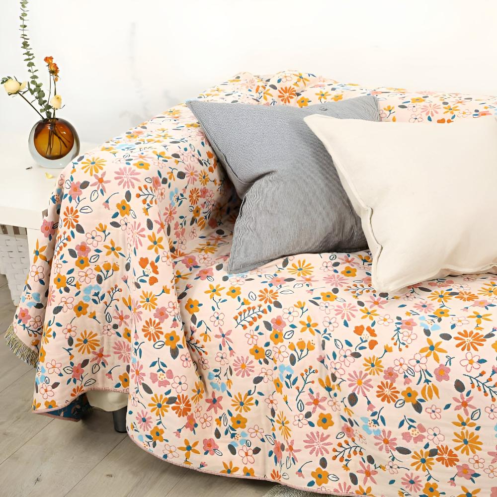 Daisy Dreamer Reversible Tassel Cotton Blanket