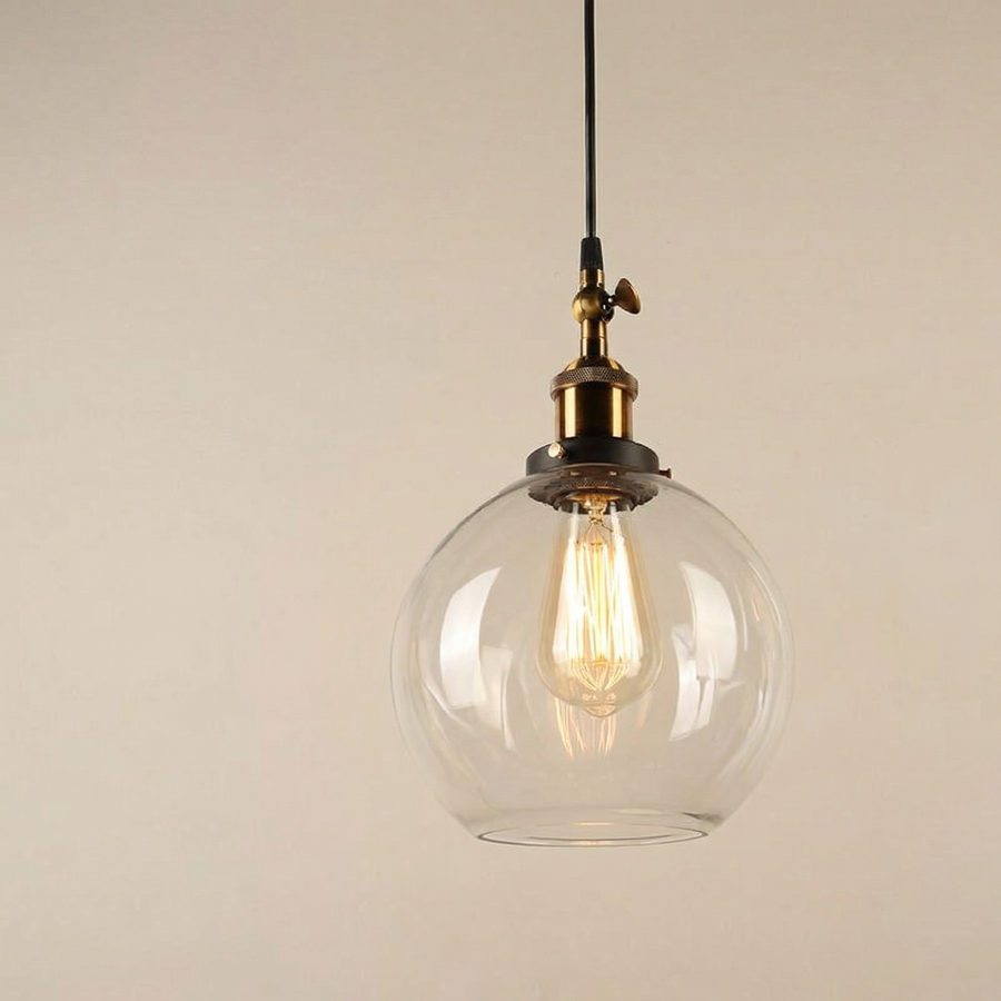 Vintage Globe Glass Pendant Light