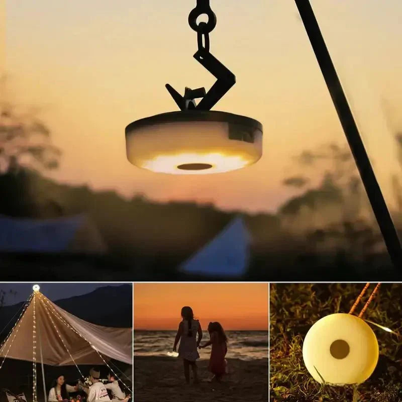 Rechargeable Camping Lantern with Retractable LED String Lights
