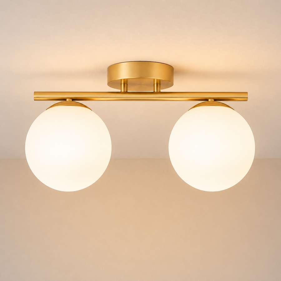 Opaline LED Ceiling Lamp with Globe Shades
