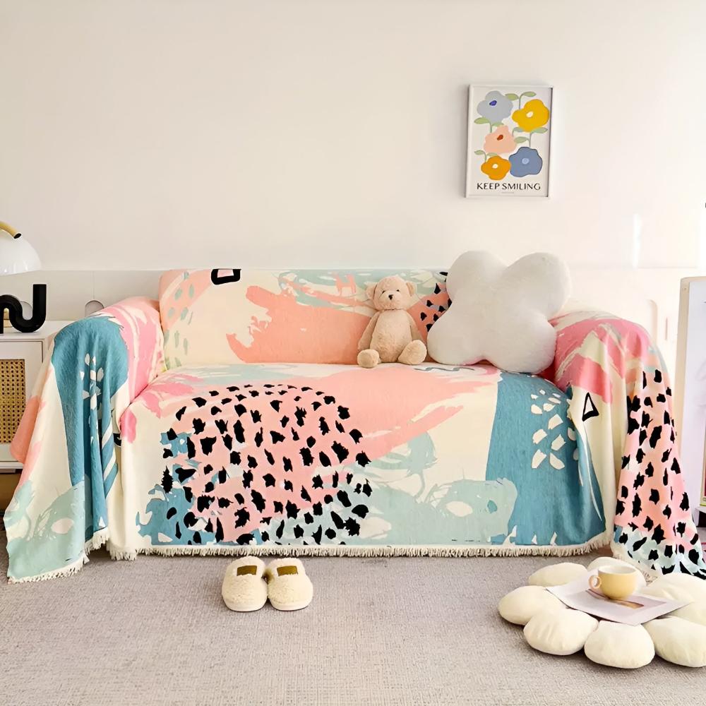 Whimsical Watercolour Couch Cover