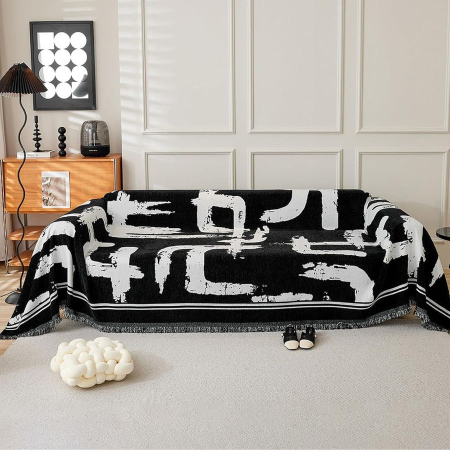 Brushstroke Art Couch Cover