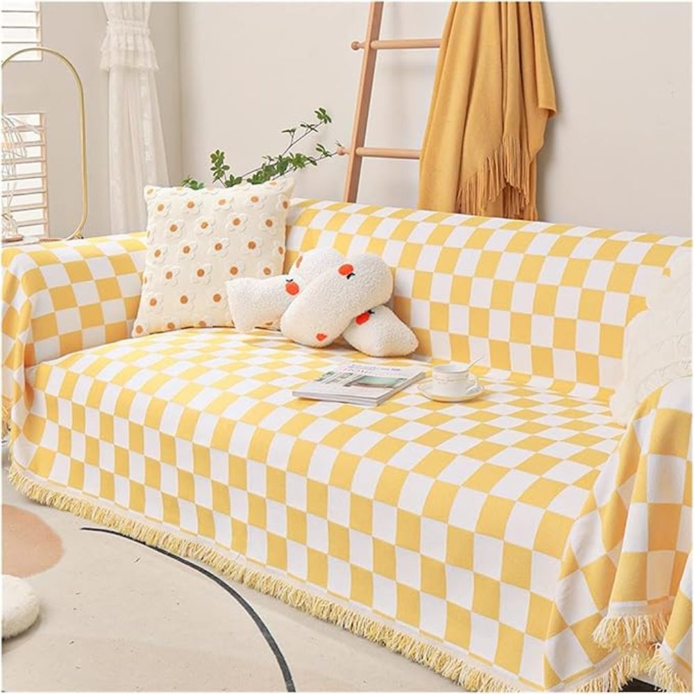 Checkerboard Anti-Scratch Couch Cover