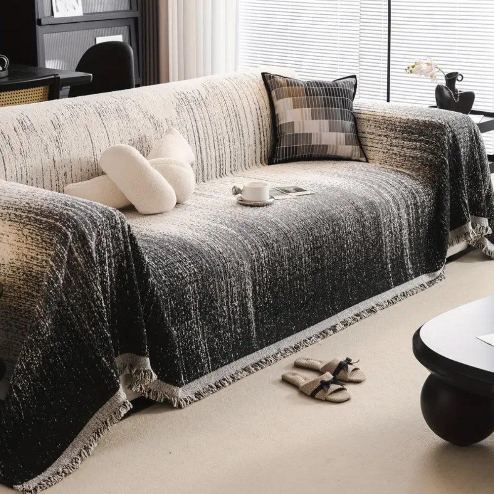 Neutral Tone Chenille Couch Cover