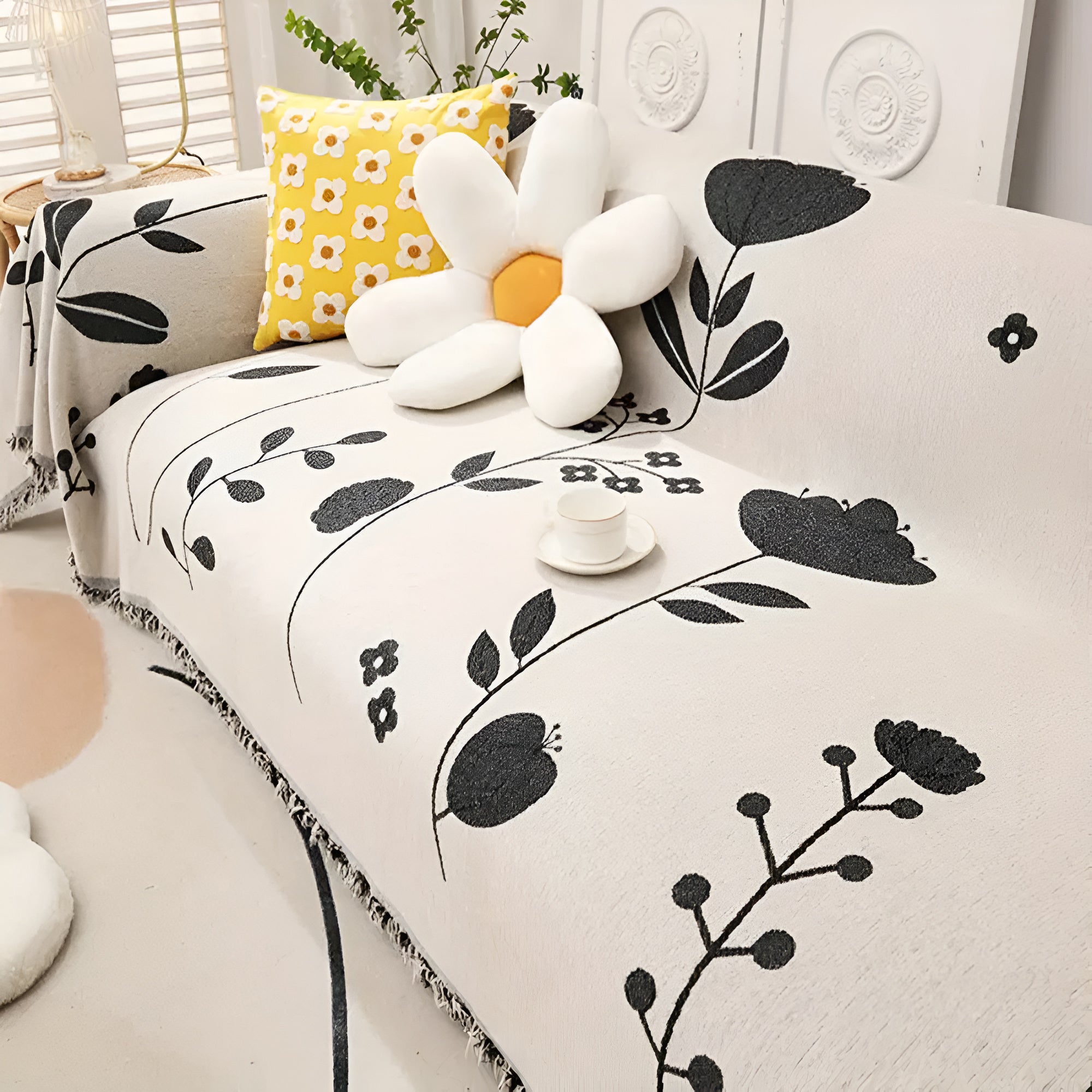 Modern Bloom Reversible Couch Cover