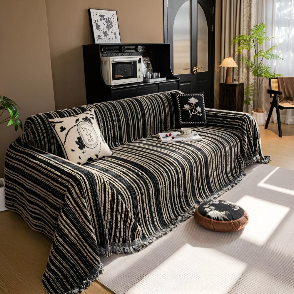 Regal Stripes Chenille Couch Cover