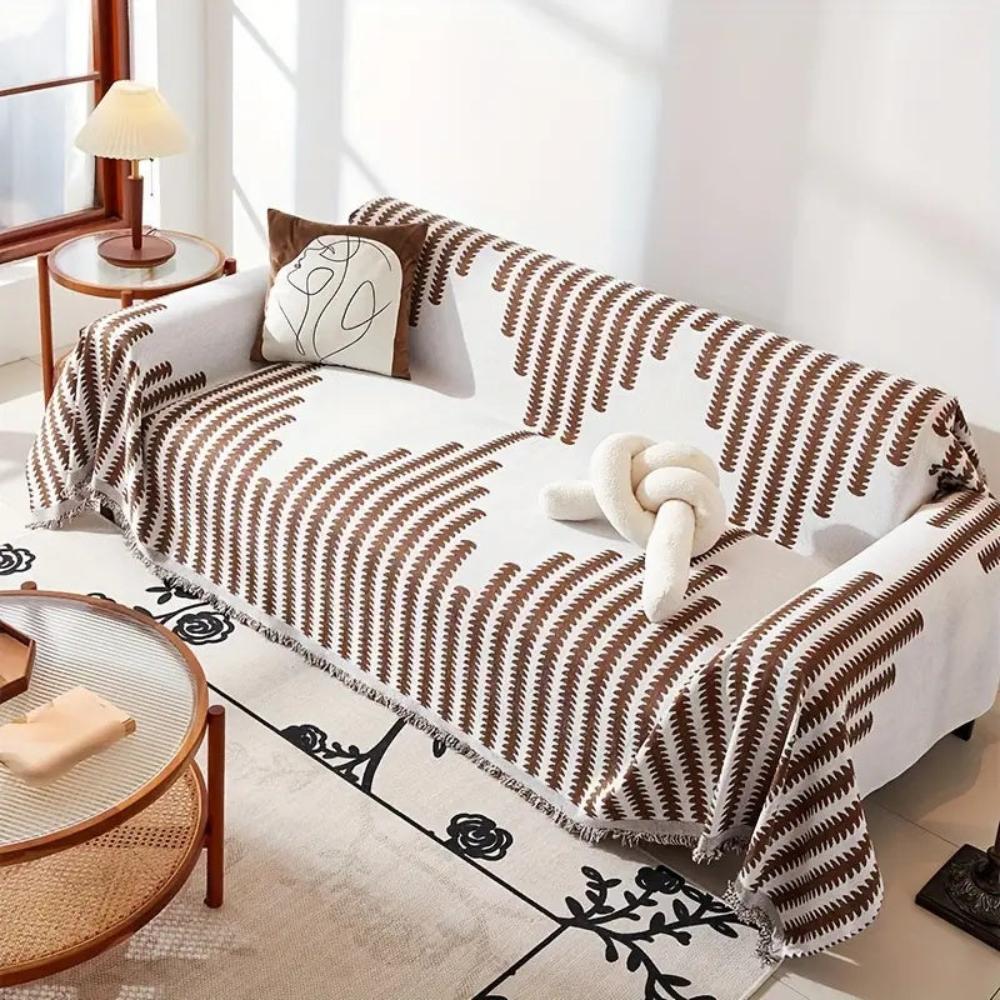 Modern Monochrome Fern Couch Cover