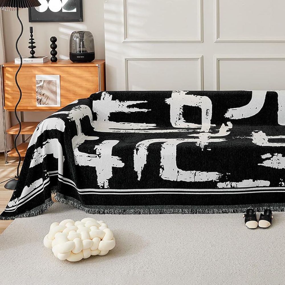Brushstroke Art Couch Cover