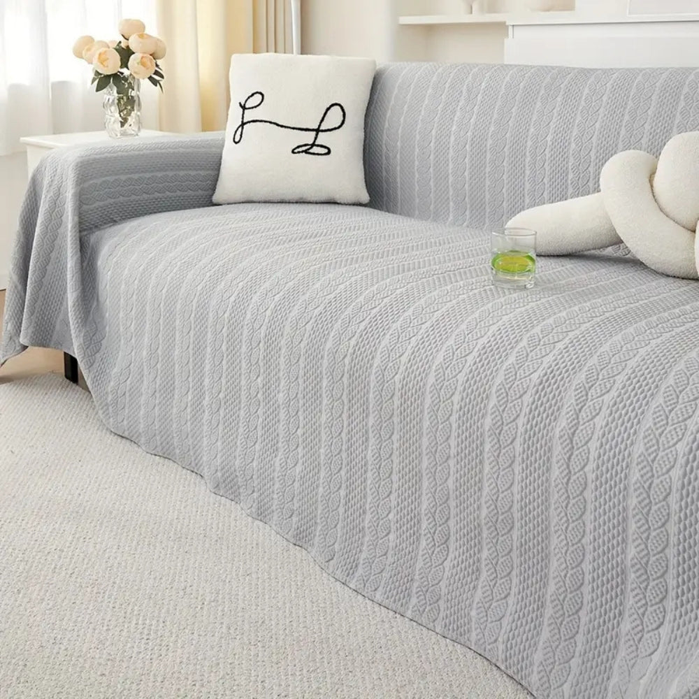 Tranquil Plush Leaf Couch Cover