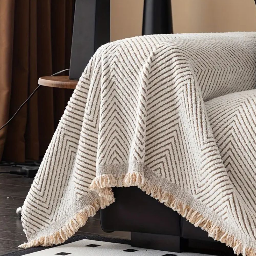 Sofa Cover Herringbone Pattern Slipcover for Couch Protection