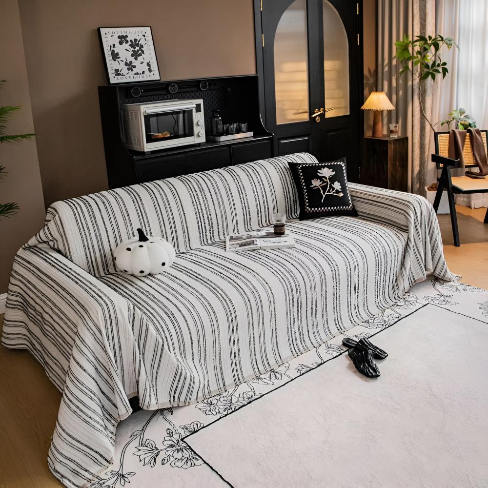 Regal Stripes Chenille Couch Cover