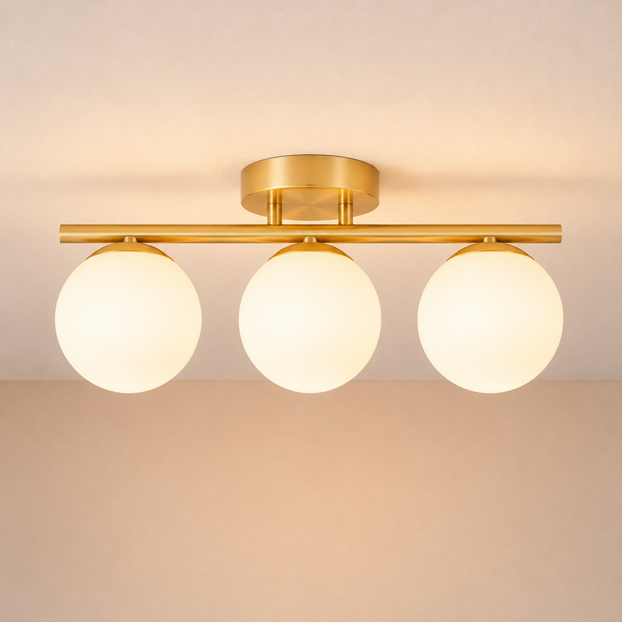 Opaline LED Ceiling Lamp with Globe Shades