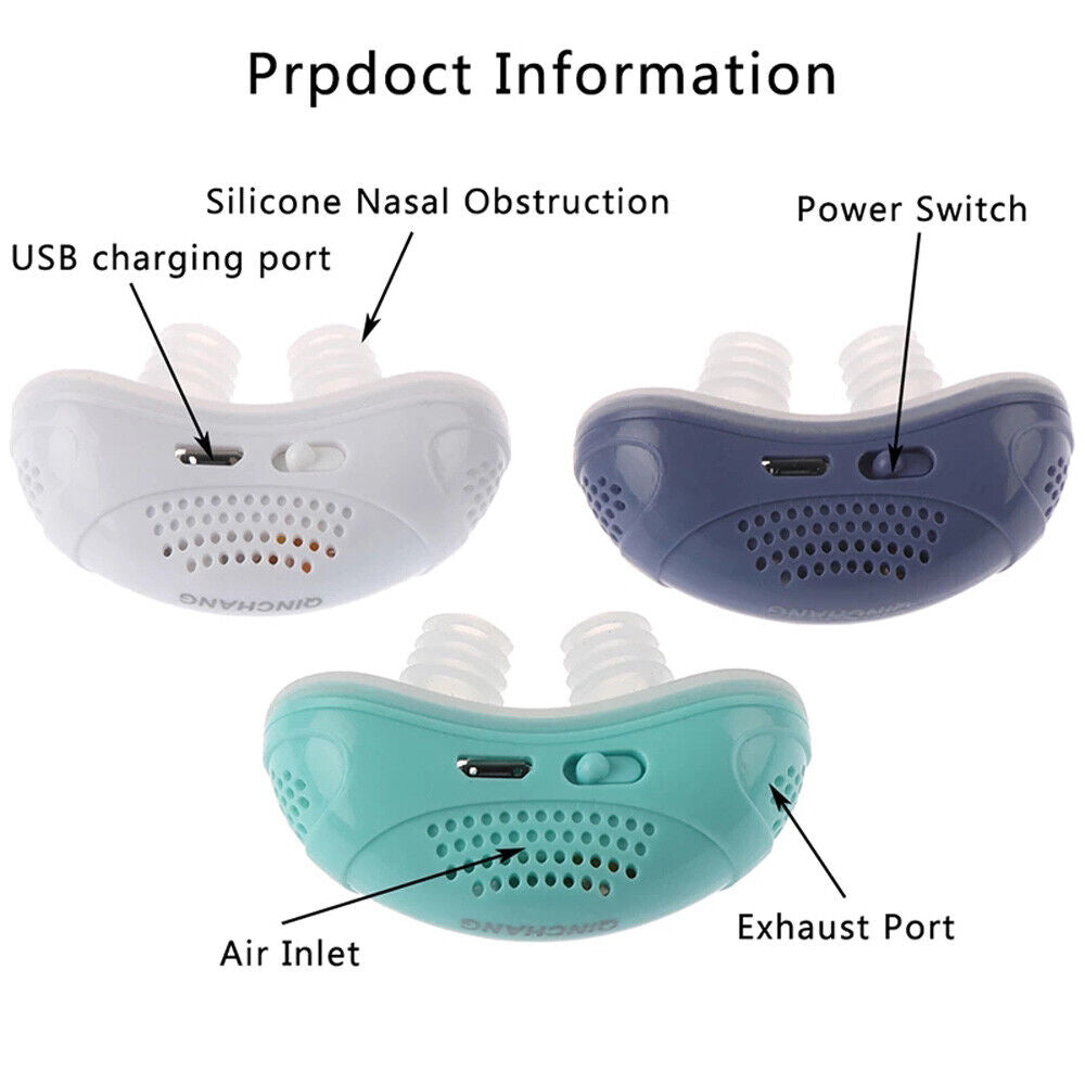 Compact Apnea Silent Sleep Aid Device Portable Night Breathing Support